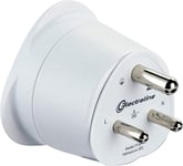 Electraline 70056 Adaptateur de Voyage France Indie 2 Europe vers 3 broches Indiens, Blanc