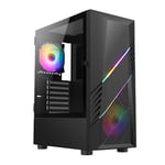 Vida EOS ATX Gaming PC Case Mid Tower 2x 120MM ARGB Fans LED Strips Glass Panel