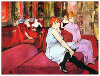 ArtPlaza Toulouse-Lautrec - Salon in The Rue de Moulins Panneau Décoratif, Bois, Multicolore, 80 x 1.8 x 60 cmAS92699