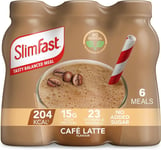 SlimFast Ready To Drink Shake 15g Protein Cafe Latte 6 x 325 ml Multipack