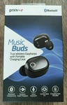 Groov-e Music Buds True Wireless Earphones with Charging Case Black SEALED