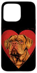 Coque pour iPhone 15 Pro Max Saint-Valentin Dogue de Bordeaux