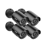 ANNKE Outdoor Security Camera, 4-pack 1080p HD CCTV Bullet Camera for Surveillance System, 100 ft Night Vision, 3.6mm Lens, Outdoor Indoor Use