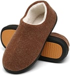 Mishansha Chausson Homme Hiver Pantoufles Homme Hiver Chaud Chaussons Fourrés Mousse Mémoire Antidérapante Charentaises Doublure Slippers Marron,Gr.42