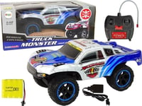 Leantoys Fjernstyrt Bil Rc Truck Monster 1:12 Hvit