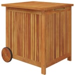 Helloshop26 - Coffre boîte meuble de jardin rangement avec roues 60 x 50 x 58 cm bois acacia