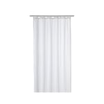 Avilia Rideau de Douche et Baignoire avec 12 Anneaux en Plastique pour Montage Simple, imperméable, Rideau en Polyester, 180 x 200 cm, Blanc