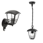 Philips luminaire extérieur applique murale montante avec détection Creek noir & Philips luminaire extérieur suspension Creek noir