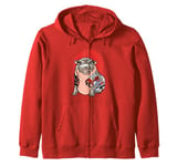 Yakuza Moo Deng Zip Hoodie