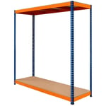 Rayonnage Garage S-Rax – Rangement Industriel Robuste & Ajustable 2 Étages 180 x 180 x 60cm – Capacité 300kg / étage – 100% sans boulons [Pieds en