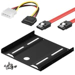 goobay 64811 Mounting Frame for 2.5" to 3.5" SSD Hard Drive for Mounting a 2.5" Hard Drive into a 3.5" Enclosure Bay/SSD Holder with Power Adapter, SATA Cable and Screws