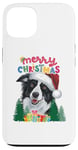 iPhone 13 Merry Xmas Border Collie Pjs Mum and Dad Christmas Card Tee Case