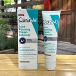 CeraVe Acne Foaming Cream Face Cleanser 4% Benzoyl Peroxide + Niacinamide 5 oz