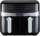 Tower T17088 Vortx Air Fryer 9L Dual Basket 10 One-Touch Presets Oil Free Black