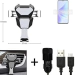  For Oppo A57s Airvent mount + CHARGER holder cradle bracket car clamp