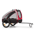 Klarfit Remorque Velo pour Chien, Chariot Transport Chiens, Remorque Velo Cargo, Laisse de Sécurité, Remorque Vélo Chiens Petite/Moyenne Taille jusqu'à 45 kg, Toile 600D, Charette Velo, Reflecteurs