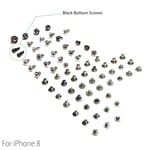 Complete Full All Screw Set Replacement for iPhone 8 & Black Bottom Screws