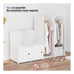 Hofuton Armoires Étagères Plastique Meuble Rangement Chambre 16 Cubes Avec 4 Cubes Chaussures Blanc