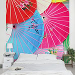 apalis Papier peint intissé parasols chinois Papier peint photo, carrés, multicolore, 95277, 192 x 192 cm