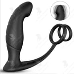 LCC® Vuxen Backyard Vibrator Dual Ring Prostate Massager Prostata Massager Vridmoment Låsning Vibration Fin Ring