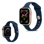 Apple Watch Series 5 44mm enkelt klockarmband i silikon - Mörkblå