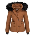 Elara Veste Matelassée Femme Parka Manteau Court Chunkyrayan MP19903 Khaki-38 (M)