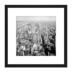 New York City North Empire State Building 1933 Vintage Photo 8X8 Inch Square Wooden Framed Wall Art Print Picture with Mount