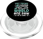 Vet Techs Saving The World One Paw At A Time PopSockets PopGrip pour MagSafe