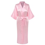 GROPC Women Satin Dressing Gown,Valentines Day Sexy Lingerie Silk Silky Solid Color Babydoll Plus Size Casual Soft Kimono Long Robe Dress Bathrobe Nightie Nightgown Sleepwear Homewear,Pink,M