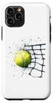 Coque pour iPhone 11 Pro Balle de tennis dans le filet pour les joueurs de tennis