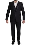 Dolce & Gabbana Mens Black Virgin Wool Formal 3 Piece Suit material_wool1 - Size IT 50 (Mens)