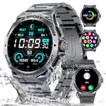 Smart Watches for Men with Answer/Make Call, 1.43'' HD AMOLED Screen Always-on Smart Watch with Heart Rate SpO2 Sleep Monitor 100+ Sports, IP68 Waterproof Metal Black Smartwatch for Android iOS