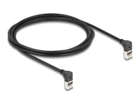 Delock Rj45 Nätverkskabel Cat.6A S/Ftp Slim 90° Topp / Topp Vinklad 2 M Svart