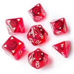 Dragon Eye Red Poly Red /White (7) Terningsett - Rollespill fra Outland