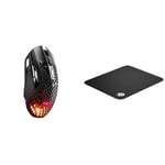 SteelSeries Aerox 5 Wireless - Souris Gaming perforée RGB - Design Ultra-léger et étanche & QcK - Tapis de Souris de Jeu en Tissu - Surface Exclusive Micro tissée