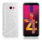 Samsung Galaxy J4 Plus (2018) S-formad kolfiberstruktur - Vit