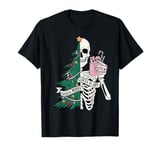 Funny Christmas Sorta Merry Sorta Scary Skeleton Xmas Tree T-Shirt