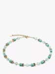 COEUR DE LION GeoCUBE® Iconic Mono Necklace, Gold/Green