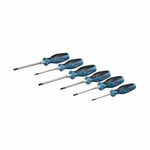 Bosch Professional six-part screwdriver set (cross-headed and slotted screwdriver, continuous steel blade and steel cap)