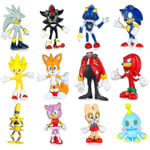 12 st Sonic Toys - Sonic Toys Actionfigurer, Sonic Figures Samlarset, 1,58-2,3\" Höga null none"