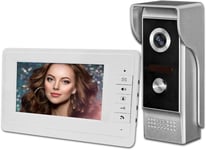 Vidéo Interphone Sonnette 7"TFT LCD Filaire Système de Porte Vidéo Système Soutien Déverrouiller pour la Maison Moniteur Intérieur 700TVL Caméra IR (1 Camera 1 Monitor)