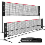 BAGAIL Filet de Badminton Pliable en Nylon, Hauteur Réglable, Sac Portable, Montage Facile, Filet de Sport pour Tennis et Volley-Ball