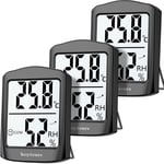 Hygrometre Interieur, Thermometre avec icône de Confort, écran LCD 2,3"",Moniteur de Température et d'Humidité pour Bureau, Maison, Garage, Chambre de bébé (le noir)