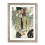 Henri Laurens By Amedeo Modigliani Classic Painting Framed Wall Art Print, Ready to Hang Picture for Living Room Bedroom Home Office Décor, Oak A2 (64 x 46 cm)