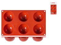 Moule Silicone Formaflex De 6 Places Demi-Boules CM 7, Rouge