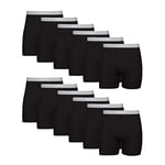 Hanes Men's Boxer Briefs, Cool Dri Moisture-Wicking Underwear, Cotton No-Ride, Multi-Packs Available, Black-12, XL (Pack of 12)