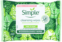 Simple Makeup Eye Remover Wipe Face Pads Cleansing Skin Biodegradable 7' -3 PACK