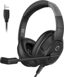 EKSA H2 USB Headset with Microphone for PC Laptop, Computer Headsets with Noise