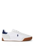 Ralph Lauren Hester Leather Trainers, White/Grey