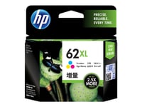 Hp 62Xl - 11.5 Ml - Høy Ytelse - Farge (Cyan, Magenta, Gul) - Original - Blekkpatron - For Envy 55Xx, 56Xx, 76Xx  Officejet 200, 250, 57Xx, 8040